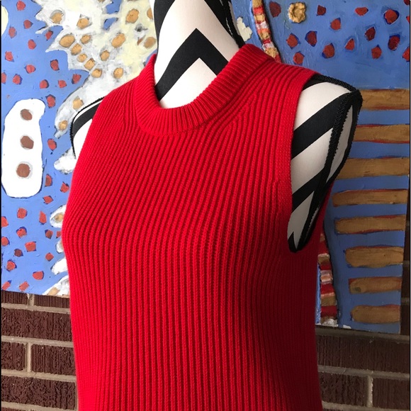 J. Crew Red Ribbed Sleeveless Sweater Tank - Picture 4 of 8